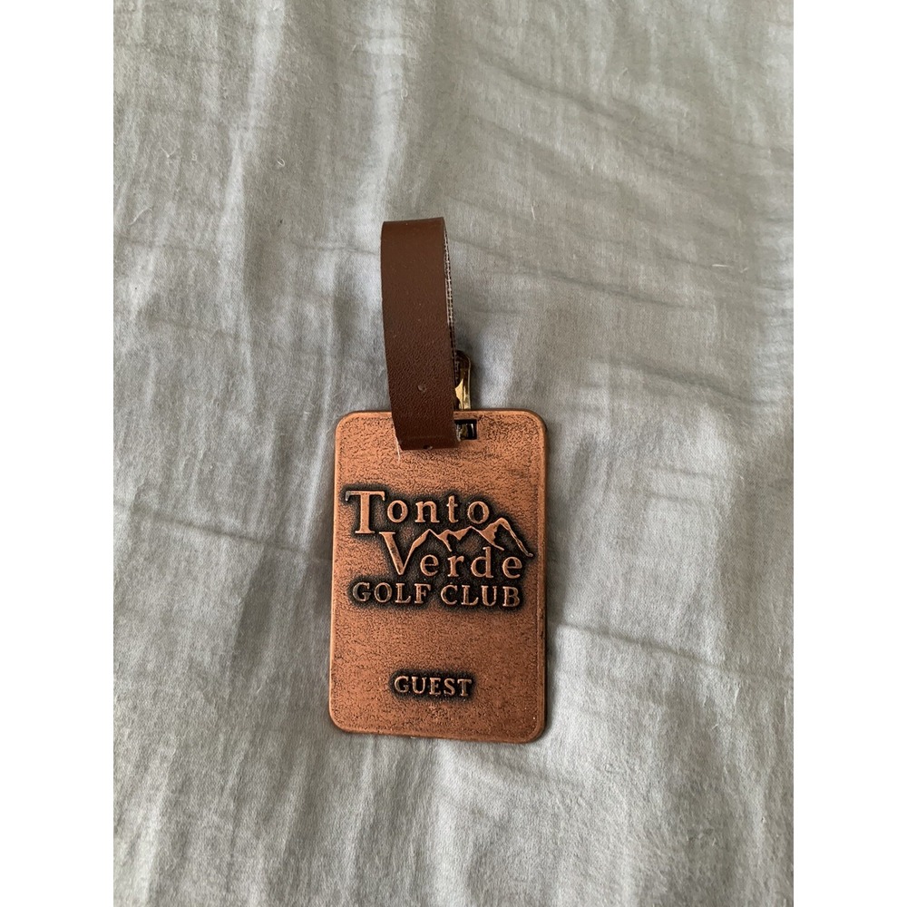 Vintage Metal Golf Club Bag Tag Tonto Verde Country Club GUEST Badge  Arizona